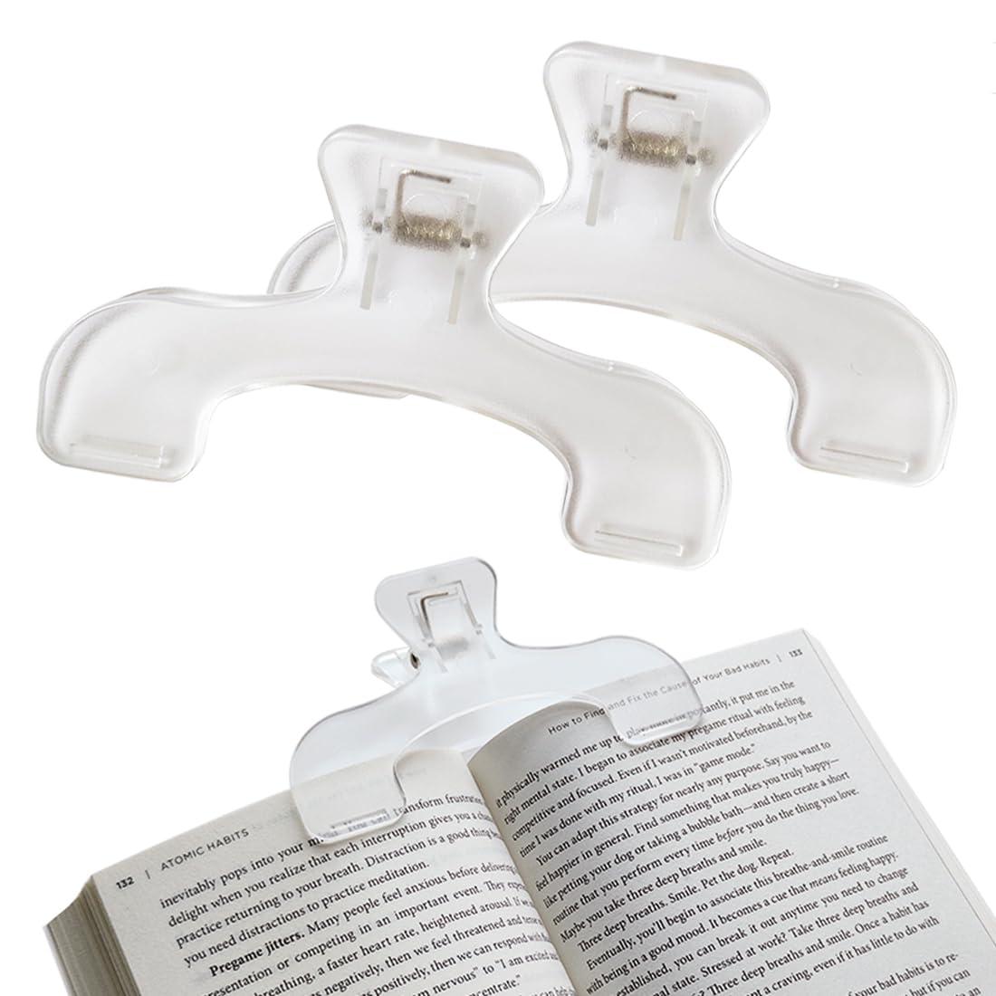 Book Page Holder for Reading 2Pcs, Transparent Page Holder Clips for Reading and Fixing Music Book, Office Home School Accessori