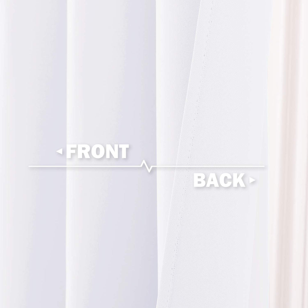 Nicetown Kitchen Curtains 30 Inch Length Heat Blocking Blackout Thermal Insulated Grommet Tier Curtains For Small Window Bathroom Basement, Short Rv Curtains For Camper, Set 2 Panels, Pure White