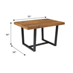 Walker Edison Andre Modern Solid Wood Dining Table, 52 Inch, Rustic Oak