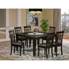 East West Furniture PFCA7-CAP-LC 7 Piece Modern Dining Table Set Consist of a Square Wooden Table with Butterfly Leaf and 6 Faux Leather Dining Room Chairs, 54x54 Inch, Cappuccino