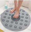 3MJ Non Slip Shower Mat with Friction and Suction Cup Anti Slip Bath Mats with Drain Hole in Middle for Shower Stall, Bathroom 