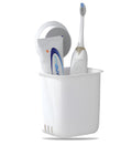ZYNCORIA Wall Mounted Toothbrush Holder | No Drill Self Adhesive Bathroom Organizer | Multifunctional Organizer for Toothbrush, 
