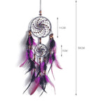 Ornerx Valentines Day Dream Catcher Wall Home Decor Purple Black 21.65'' Long
