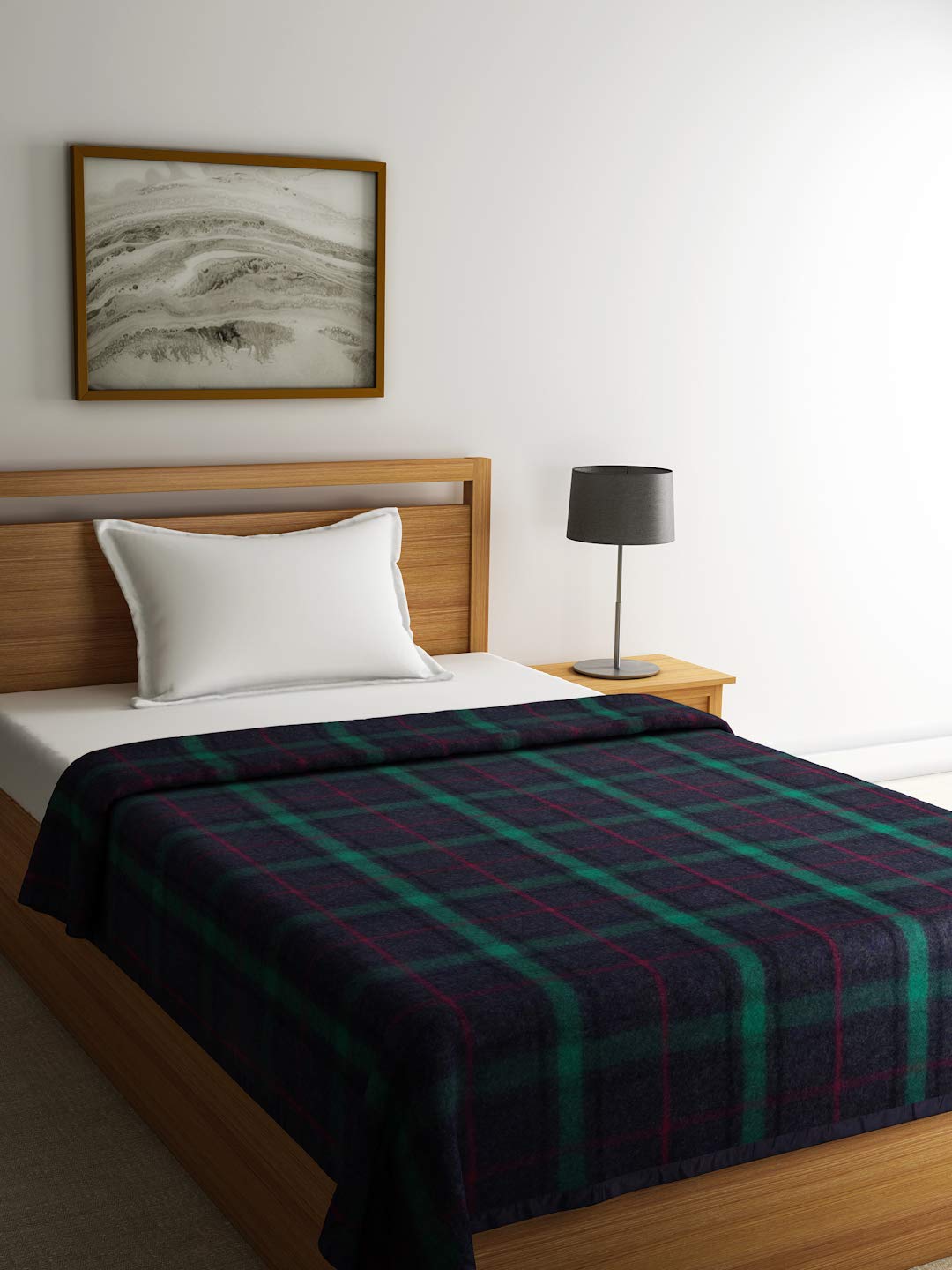 Raymond Home 210 TC Wool Blend Blanket (Standard, Green)