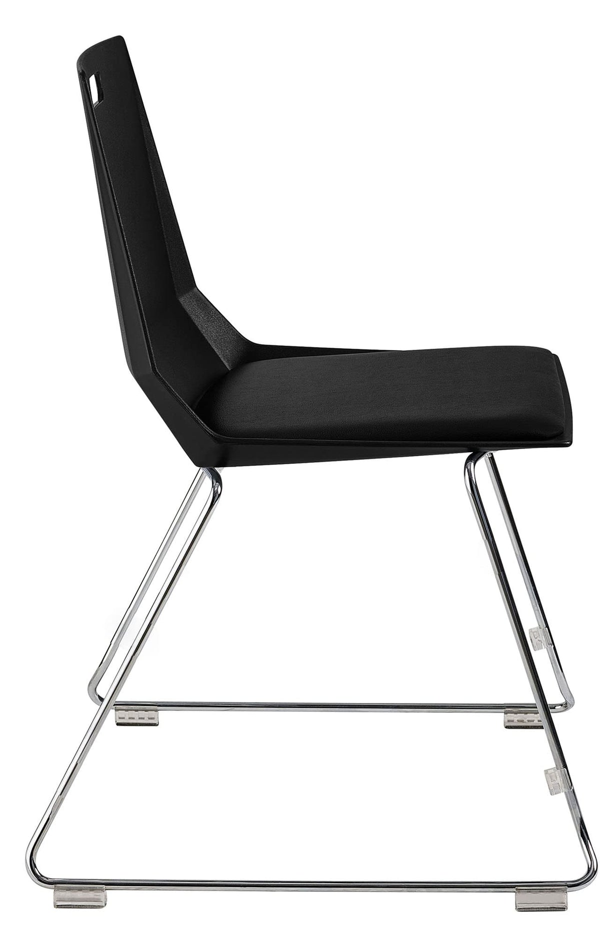 National Public Seating NPS LuvraFlex Stack Chair with Polypropylene Back/Padded Seat - Black/Black