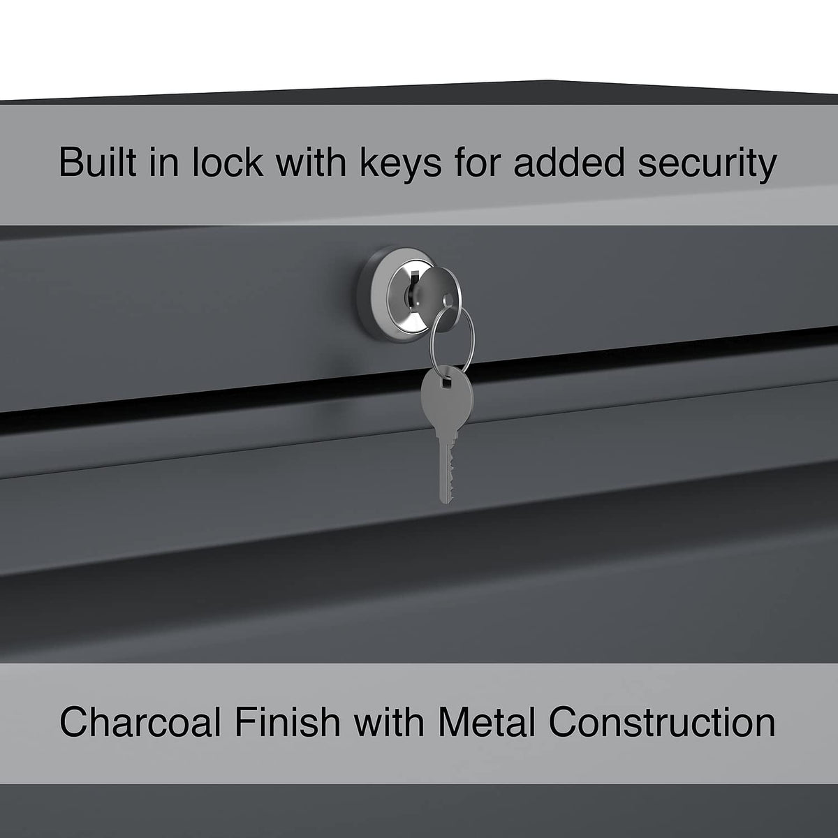 Lorell 4-Drawer Lateral File, 42 By 18-5/8 By 52-1/2-Inch, Charcoal