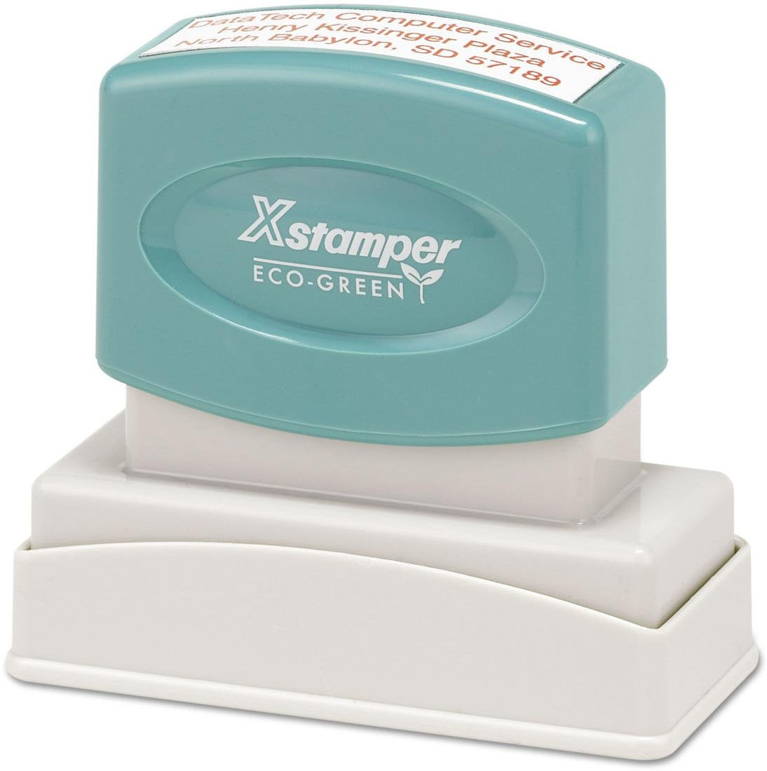 Xstamper ECO-GREEN Custom Message Stamp, Pre-Inked, N13, 9/16 x 2