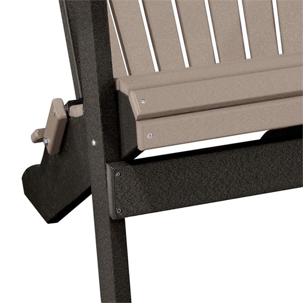American Furniture Classics 519WWBK Folding Adirondack Chair, Weatherwood and White