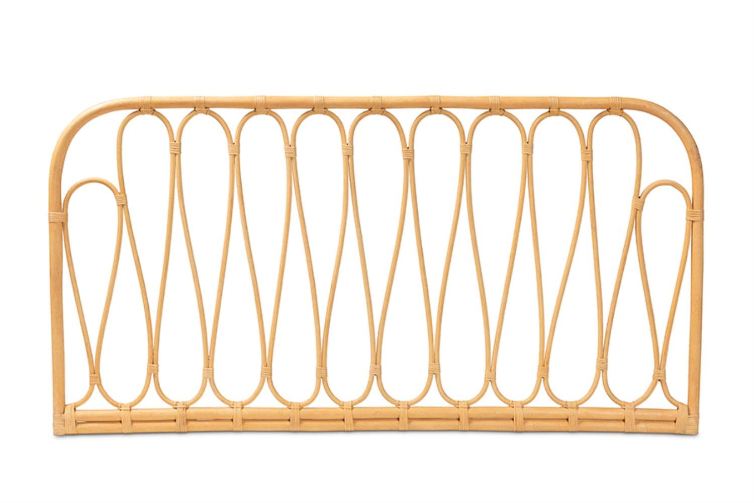 Baxton Studio Carrick Modern Brown Rattan Queen Size Wall-Mount Headboard