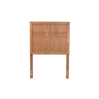 Baxton Studio Monroe Modern Transitional and Rustic Ash Walnut Finished Wood Twin Size Headboard