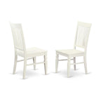East West Furniture LGWE7-LWH-W 7 Piece Dining Set Consist of a Rectangle Dining Table with Butterfly Leaf and 6 Kitchen Chairs, 42x84 Inch, Linen White