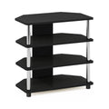 Furinno Turn-N-Tube Easy Assembly 4-Tier Petite Entertainment Center / TV Stand / TV Unit / TV Desk, Stainless Steel, Americano/