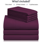 Luxclub 7 Pc Split King Sheet Set, Breathable Luxury Bed Sheets, Deep Pockets 18'' Eco Friendly Wrinkle Free Cooling Sheets Mach