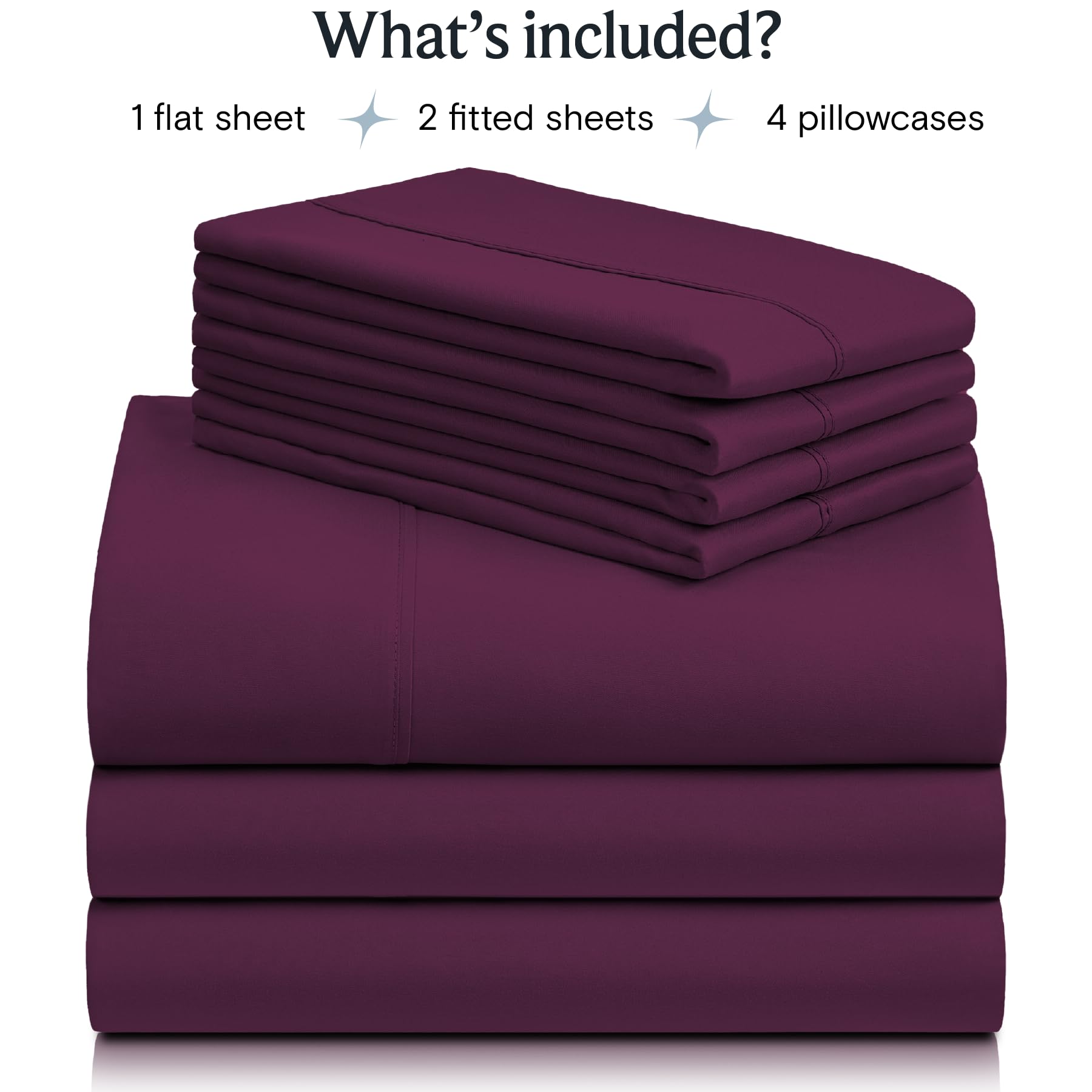 Luxclub 7 Pc Split King Sheet Set, Breathable Luxury Bed Sheets, Deep Pockets 18'' Eco Friendly Wrinkle Free Cooling Sheets Mach