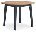 Signature Design by Ashley Gesthaven Modern Dining Drop Leaf Table with 4 Legs, Light Brown & Blue