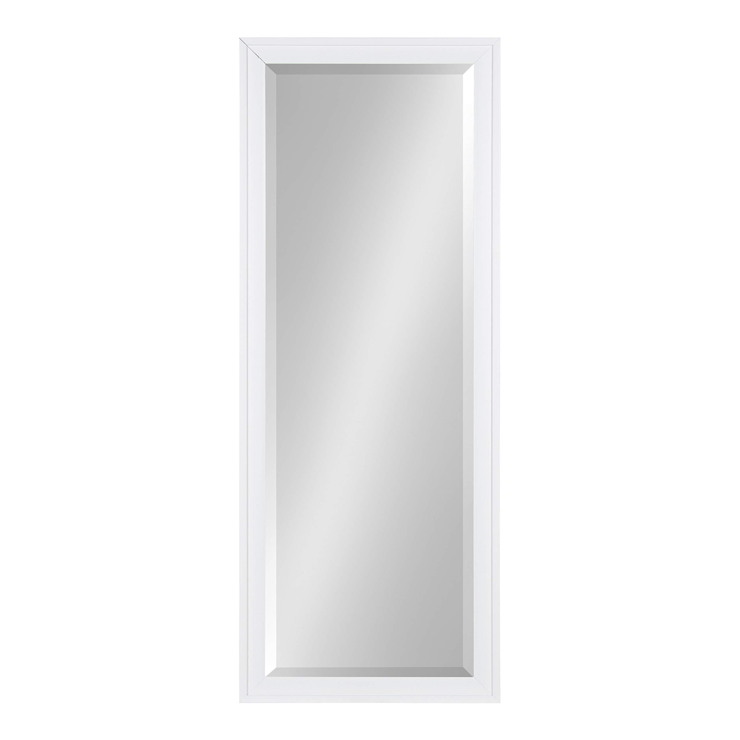 DesignOvation Bosc Modern Framed Rectangular Wall Mirror, 19.5 x 51.5, White, Decorative Tall Mirror with Rectangular Shape and 