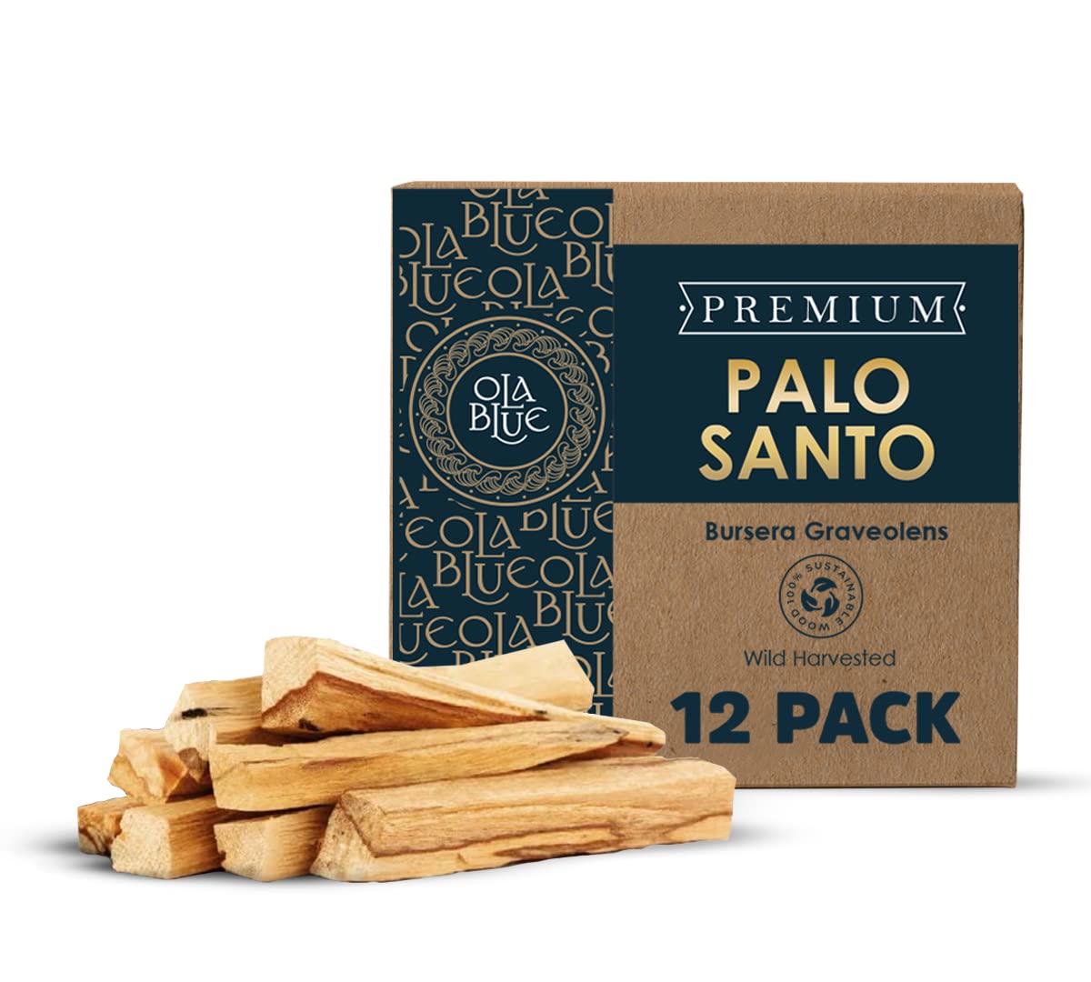 Palo Santo Smudging Sticks Premium (12 Pack) from Peru -100% Natural Incense, High Resin for Spiritual Cleansing-Substantially H