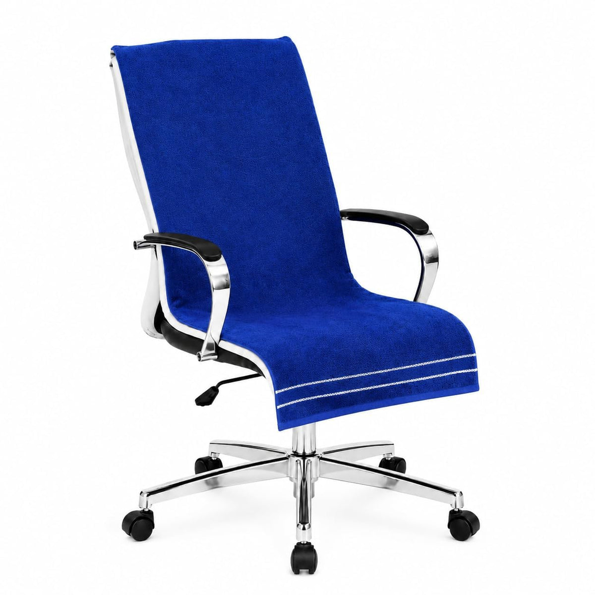 Roman Home A Cotton Chair Towel Soft For 500 Gsm  Super Soft Office Chair Towel With Tie Knot (Navyblue)