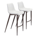 Magnus Bar Chair (Set of 2) White & Walnut