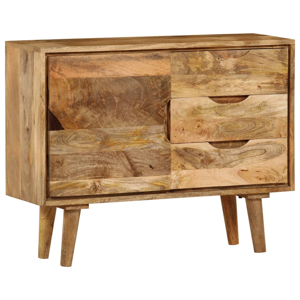 vidaXL Solid Mango Wood Sideboard End Side Stand Storage Drawer Cabinet Bedroom Living Room Indoor Commode Box Lounge Furniture Brown