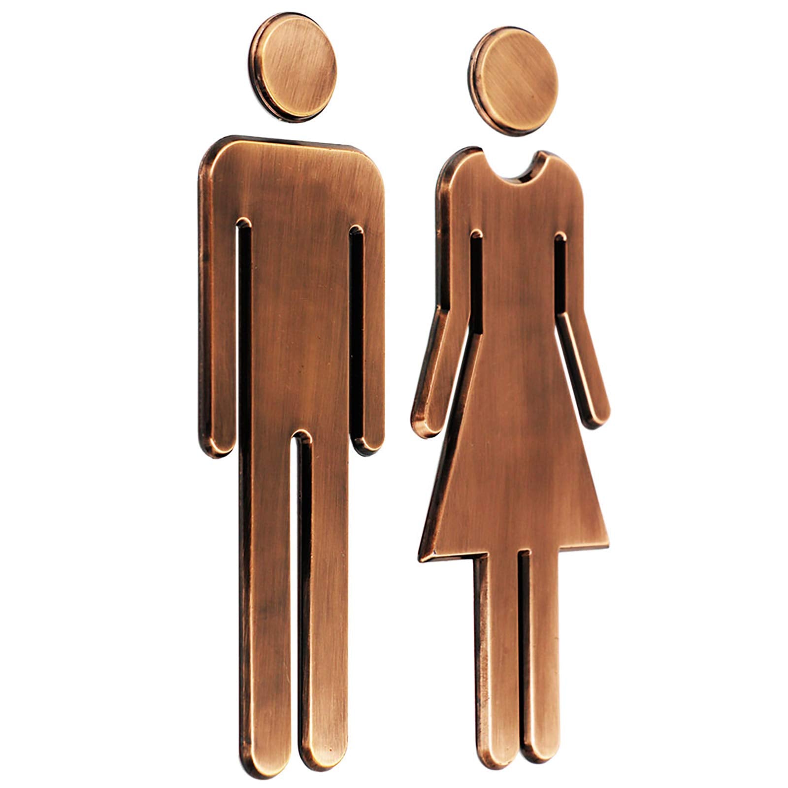 Rjwkaz 7.8' Premium Bathroom Sign Acrylic Adhesive Backed Men'S And Women'S Toilet Sign (Bronze)