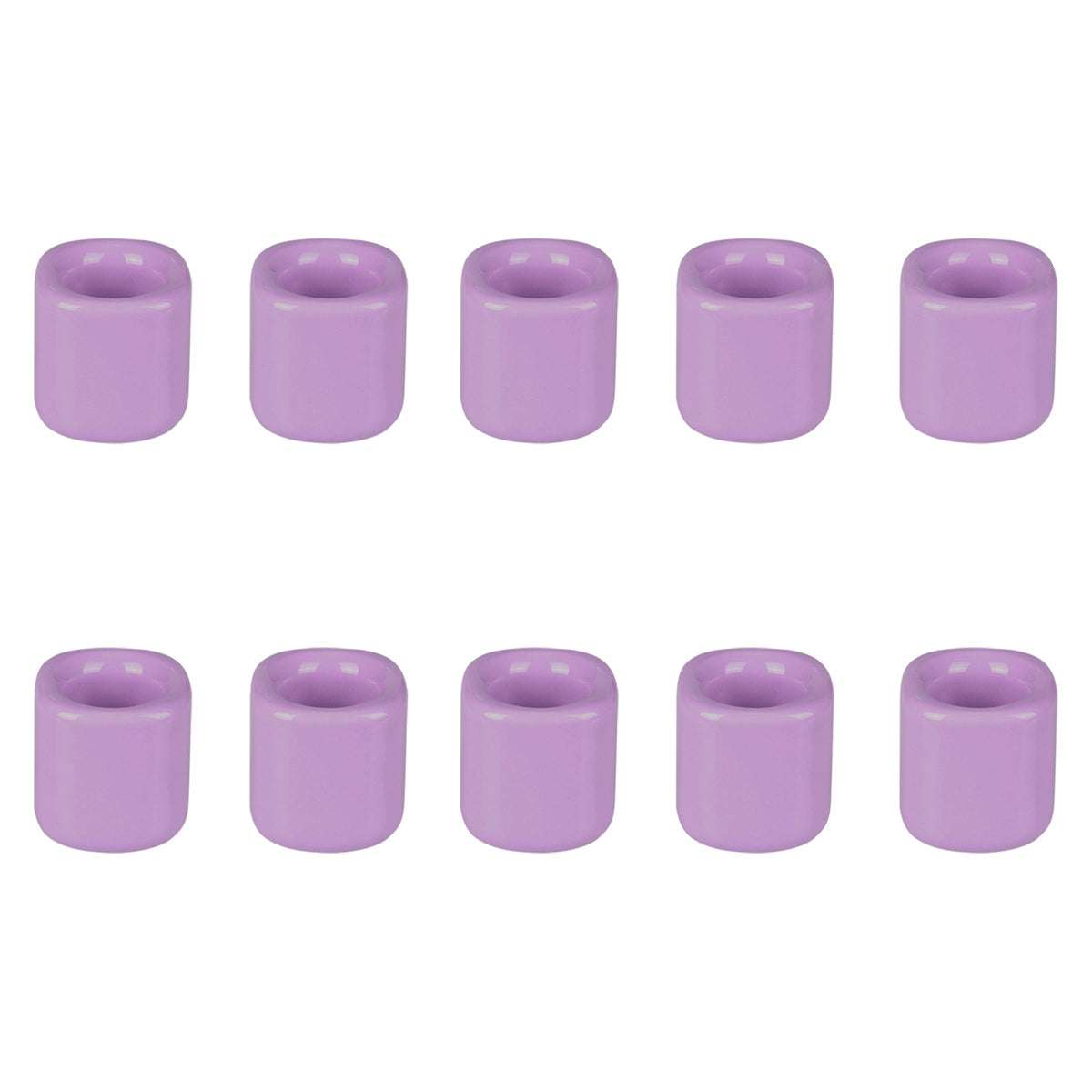 Mega Candles 10 pcs Lavender 1/2 Inch Diameter Ceramic Chime Ritual Spell Candle Holders, Great for Casting Chimes, Meditation, 