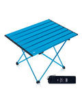 iClimb Ultralight Compact Camping Folding Table with Carry Bag (Blue - L)