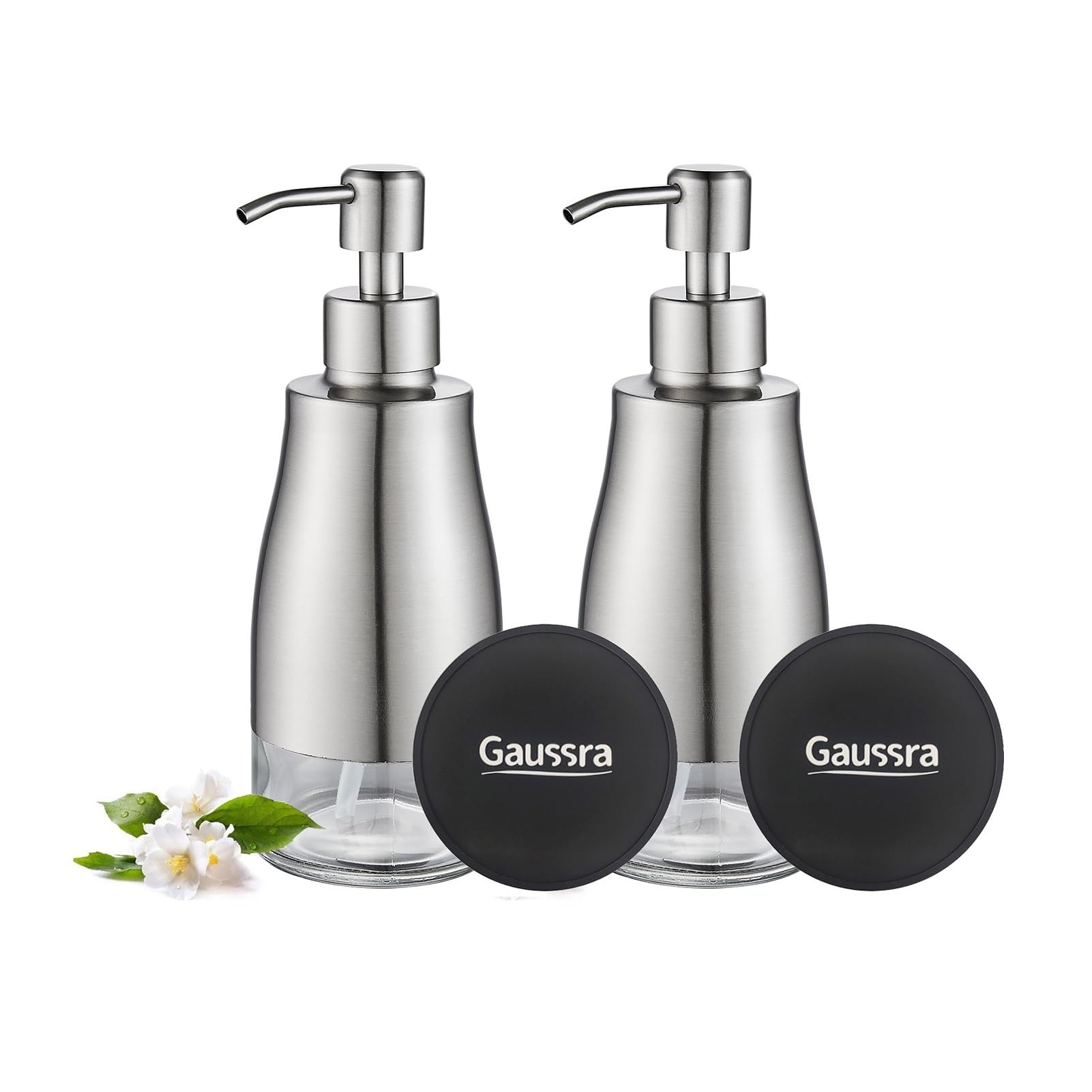 Gaussra 2 Pack Soap Dispenser with Non-Slip Coaster