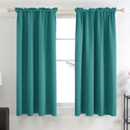 Deconovo Teal Curtains 63 Inch Length 2 Panels, Room Darkening Thermal Curtain Panels For Bedroom - 42W X 63L Inch, Teal, Set Of 2