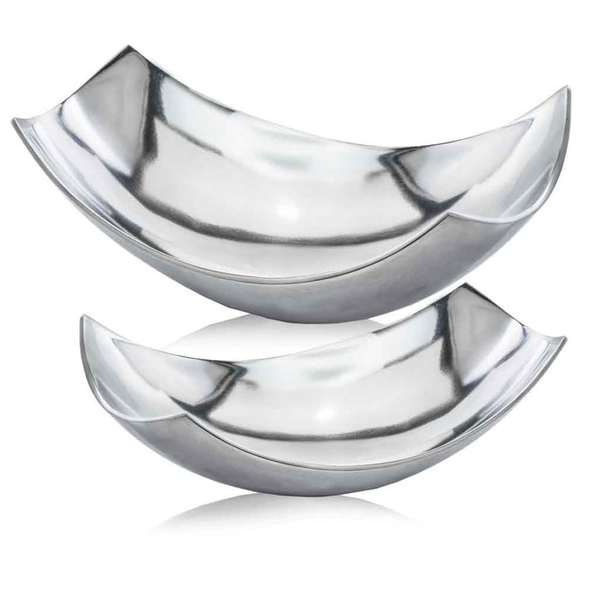 HomeRoots Decor 9.75' x 17' x 5.5' Buffed, Silver, Large Scoop Bowl