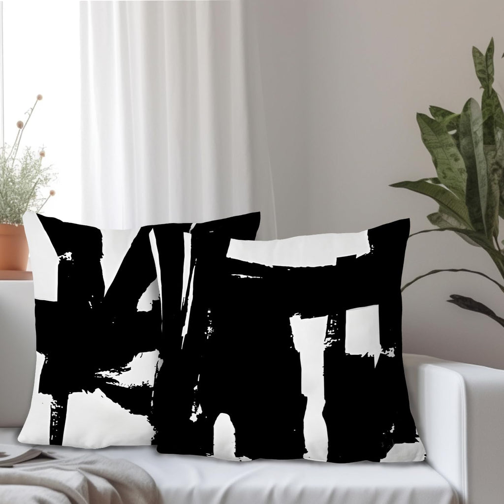 Supwhd Black And White Pillow Covers, Black And White Pillows Cover 20X20, Black And White Throw Pillows Cover Set Of 2, Black A