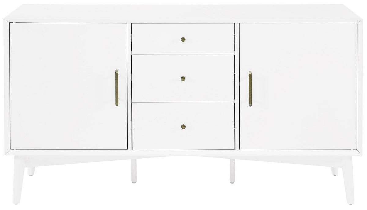 Crosley Furniture Landon Mid Century Sideboard Buffet Cabinet with Storage, White