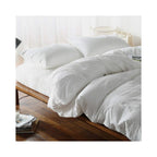 F.Y.Dreams 100% Washed Cotton Duvet Cover For Weighted Blanket 60X80 Inches With 8 Ties, Zipper On Long Side/White/Just Duvet Co