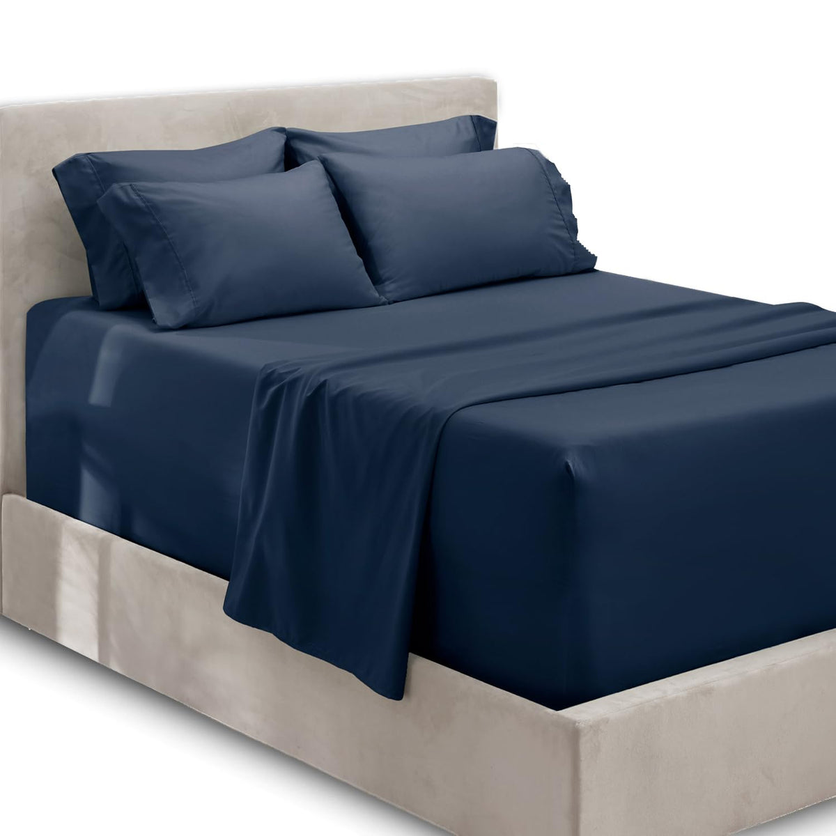 Hearth & Harbor Extra Deep Pocket Sheets - Fits Mattress 18-24 Inches Deep - Extra Deep Pocket Twin Sheets Sets - 4 Piece Twin S