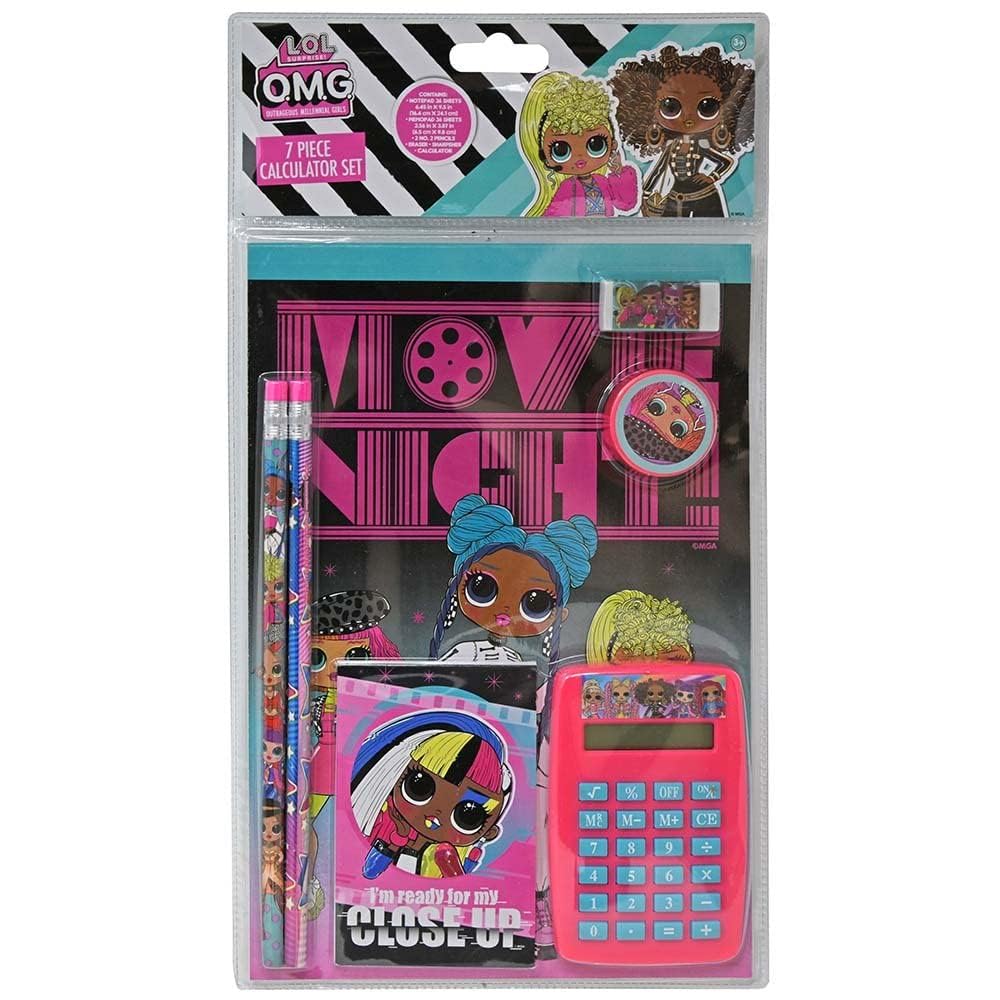 Omg Calculator School Supplies Set - 7 Piece Bundle For Back To School
