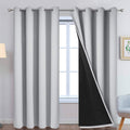 Yakamok 84 Inch Long 100% Blackout Curtains For Bedroom, 2 Thick Layers Thermal Insulated Grommet Total Blackout Drapes With Bla