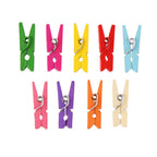 Decora 2.5Cm Multicolor Wood Mini Clothespin 72 Pieces In One Package