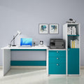 Woodbuzz | Kipling Home Office Computer Study Table | White And Ocean Green Color