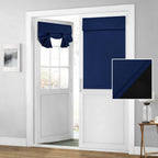 Homeideas 100% Blackout French Door Curtains, Privacy Door Curtains For Door Window, 34 X 40 Inch Room Darkening Curtains, Thermal Insulated Door Window Shades For Bedroom, (1 Panel, Navy Blue)