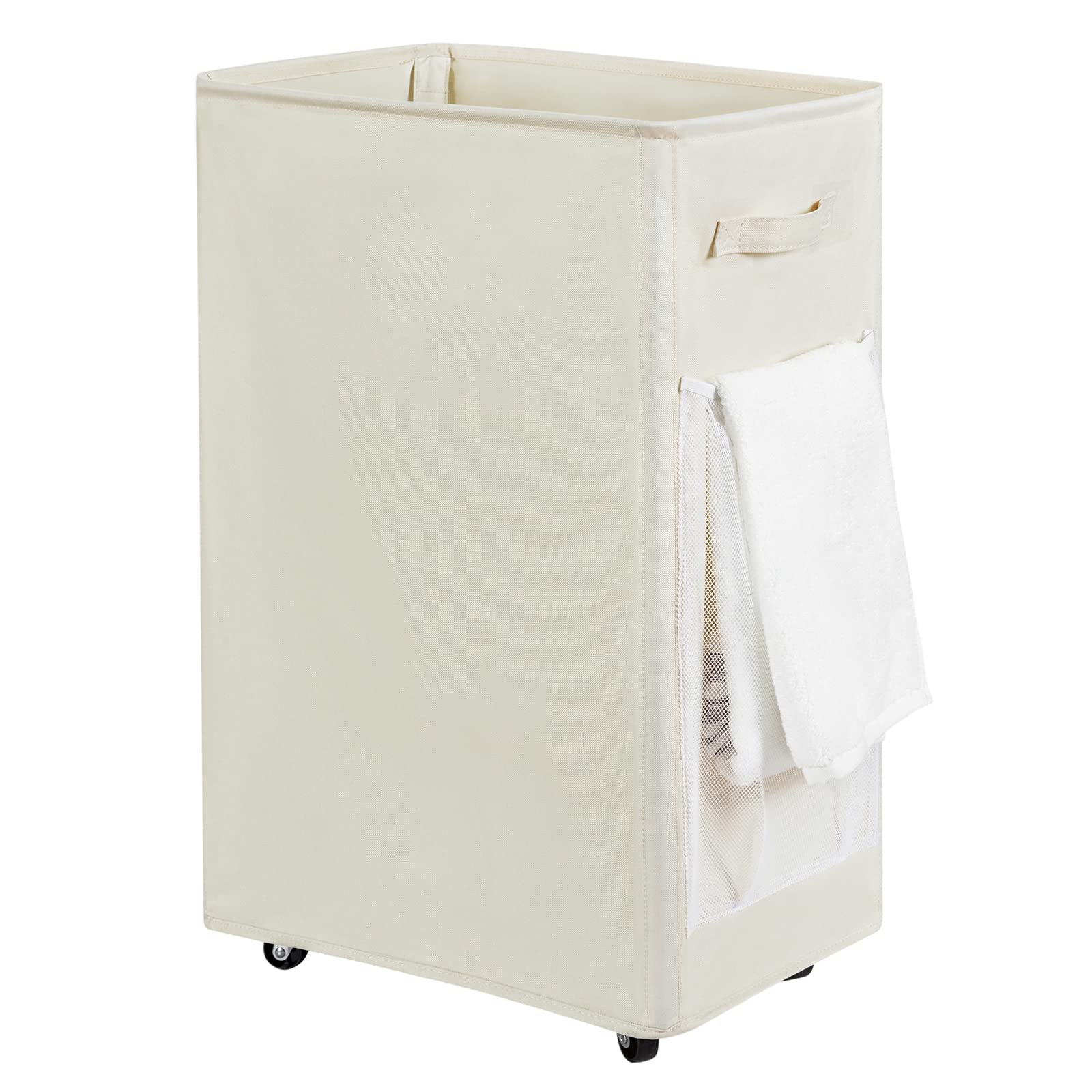 Chrislley 90L Rolling Laundry Basket Large Laundry Hamper with Wheels Collapsible Clothes Hamper Rolling Tall Laundry Storage Ca
