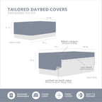 Madison Park Daybed Cover Set-Trendy Design All Season Luxury Bedding With Bedskirt, Matching Shams, Decorative Pillow, Medallion Tufted Dark Grey 75'X39' 6 Piece