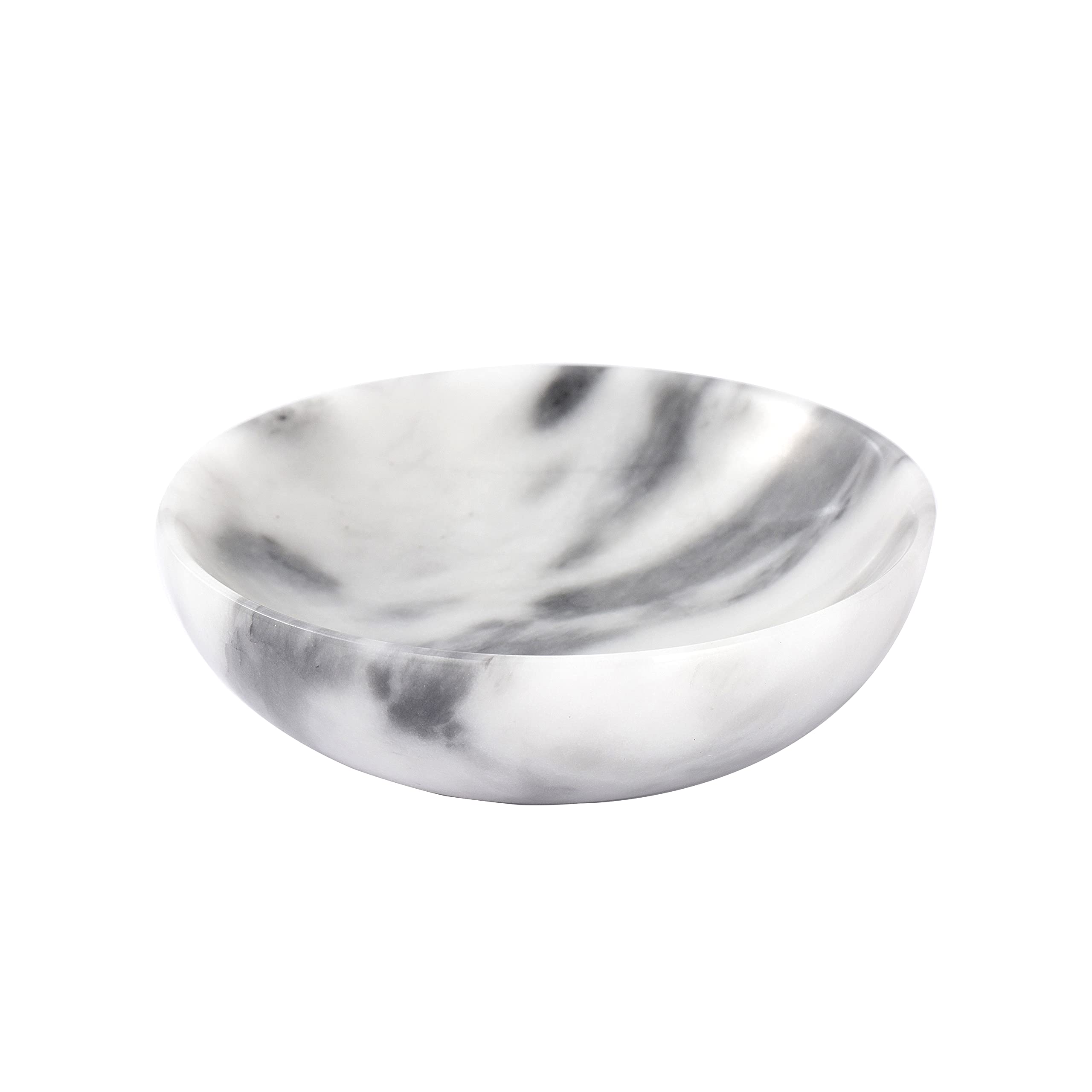 CM CHIC MONDAY 4.72 Inch Mini Decorative Bowls, Natural Small Marble Decorative Bowls for Home Decor, Key Bowl, Coffee Tables Ce