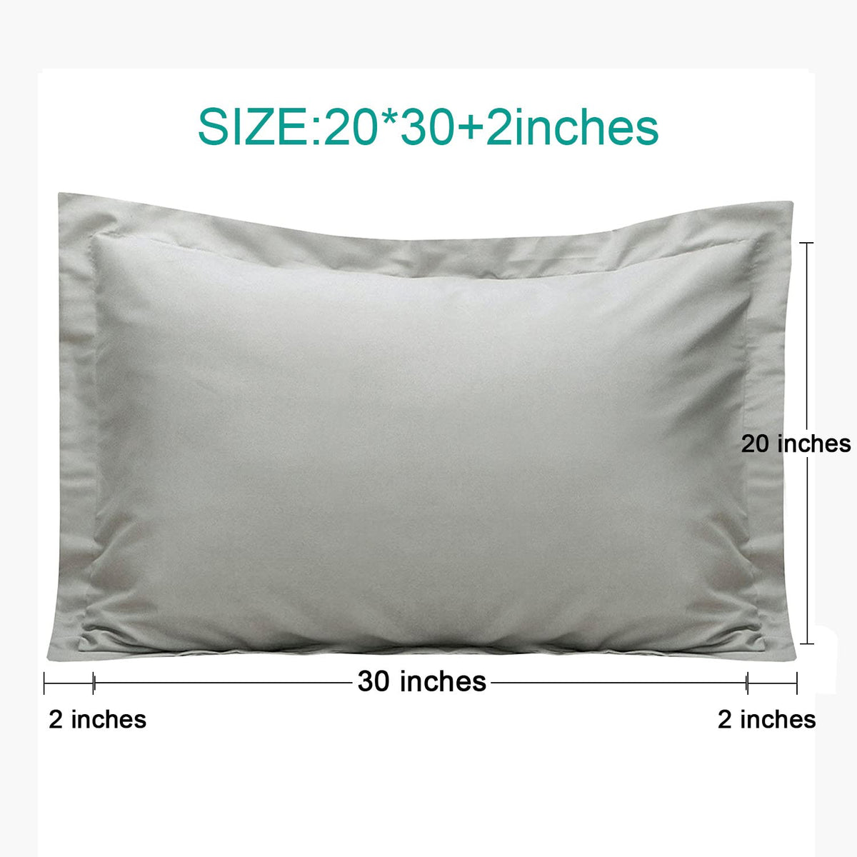 Ntbay 100% Brushed Microfiber Queen Pillow Shams Set Of 2, Super Soft And Cozy, Wrinkle, Fade, Stain Resistant 20X30 Inches Oxford Pillowcases, Smoky Grey