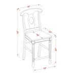 East West Furniture KES-WHI-W Kenley Counter Height Dining Napoleon Back Solid Wood Seat Chairs, Set of 2, Buttermilk & Cherry