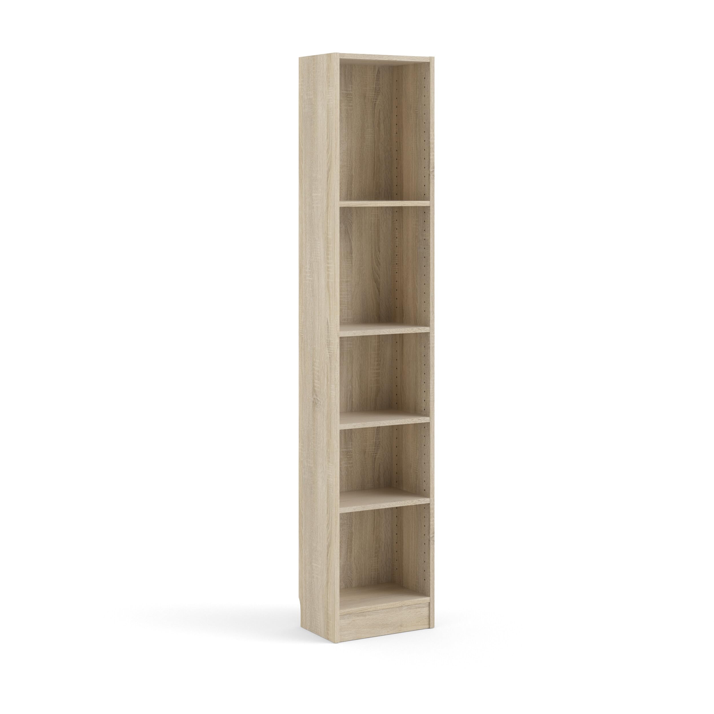 Element Tall Narrow 5-Shelf Office Bookcase, Oak Structure