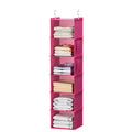 YOUDENOVA Hanging Closet Organizer, Closet Hanging Storage Shelves (Pink)