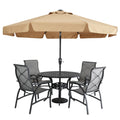Mastercanopy Valance Patio Umbrella For Outdoor Table Market -8 Ribs (9Ft, Khaki)