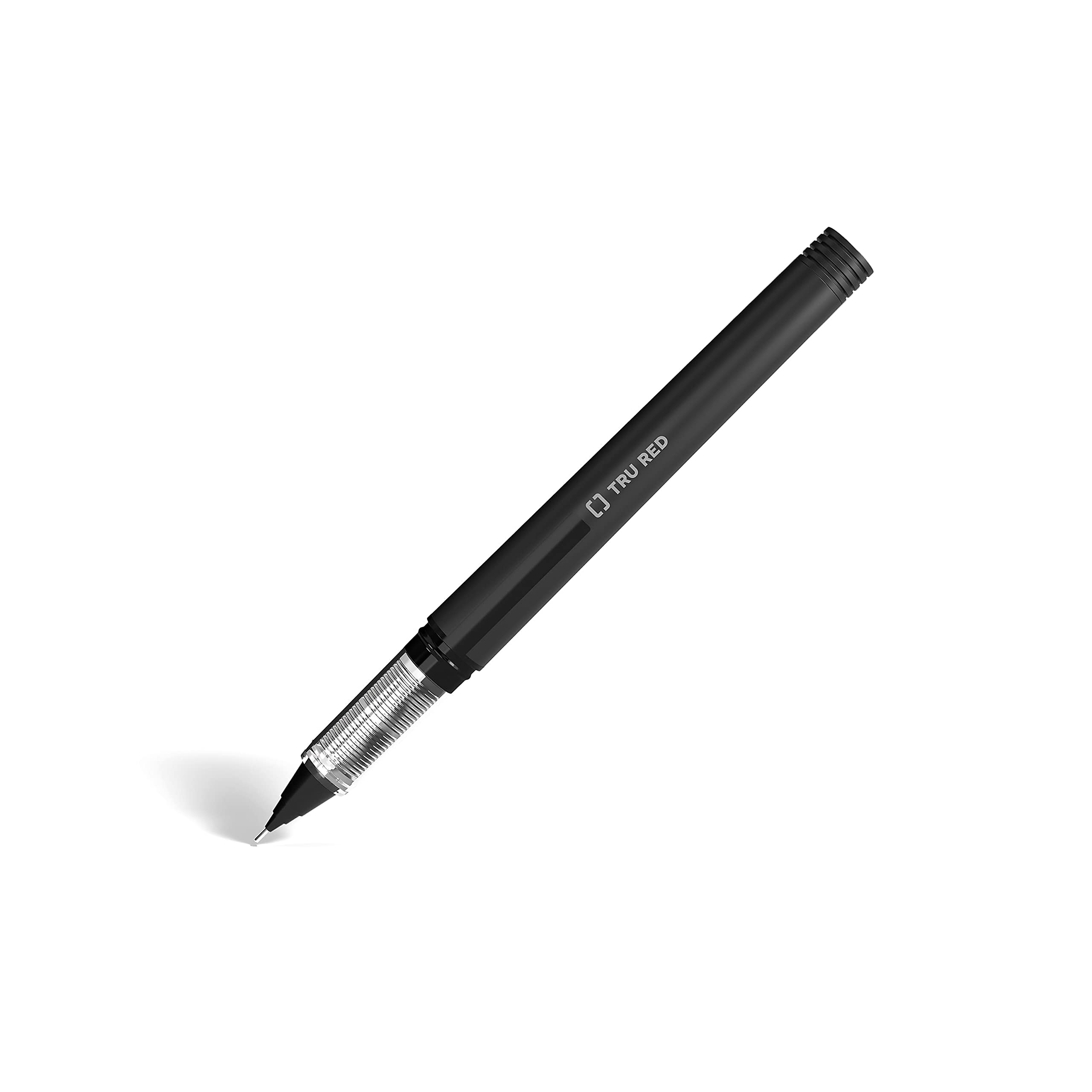 Tru Red Tr57324 Rollerball Pens, Fine Point, Black, Dozen/Pack