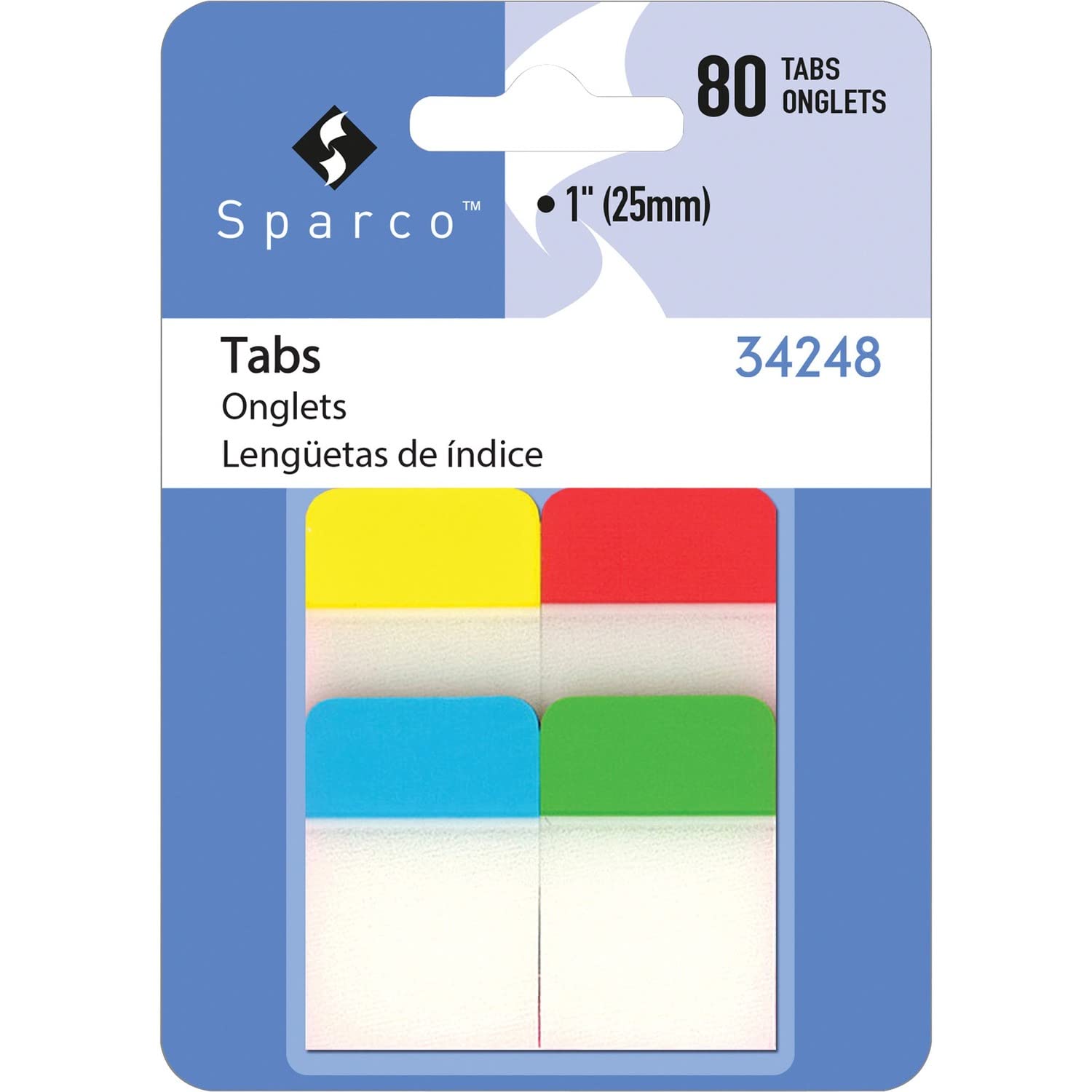 Sparco 34248 Durable Tabs, 1-Inch , 48Tb/Pk, Ast