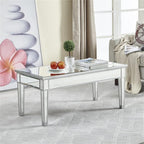 Elegant Decor Reflexion 40" Modern Mirrored Coffee Table in Antique Silver